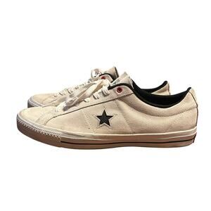 Converse one star pro skate shoes cream leather mens size 13
